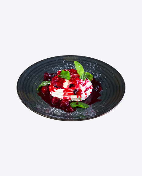 Whipped Cream w/ Berries, Jam & Mint Leaves
