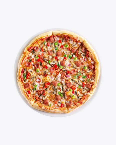 Pizza w/ Vegetables & Sausage Slices