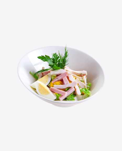 Salad w/ Egg & Ham Slices