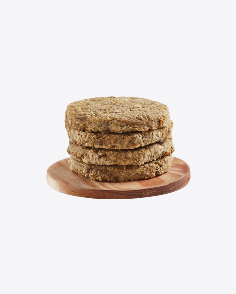Stack of Vegan Patties on Wooden Board