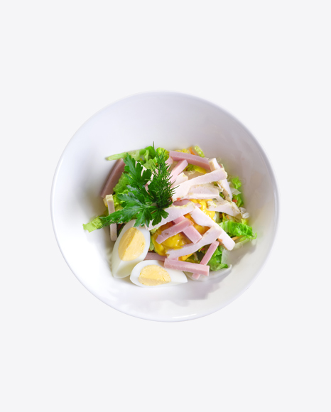 Salad w/ Egg & Ham Slices