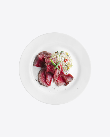 Roast Beef Slices w/ Salad