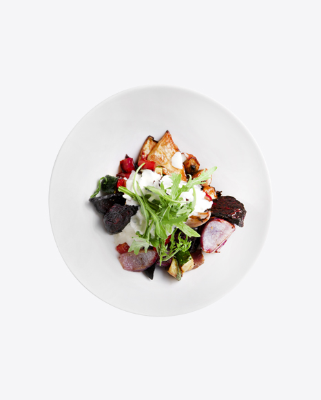 Baked Vegetables w/ Sour Cream & Arugula