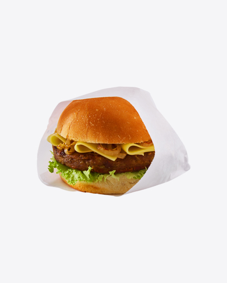 Vegan Cheeseburger in Paper Wrap & Sauce