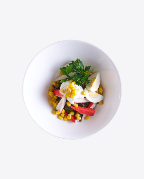 Seaweed Salad w/ Crab Sticks, Corn & Eggs