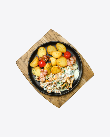 Country Potatoes w/ Chanterelles, Bacon & Sour Cream