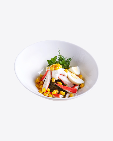 Seaweed Salad w/ Crab Sticks, Corn & Eggs