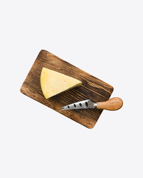 Cheese Block w/ Knife on Wooden Board