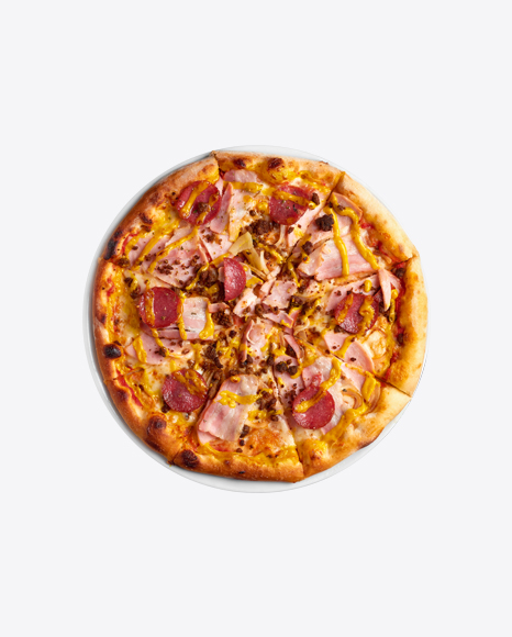 Pizza w/ Ham & Sausage Slices