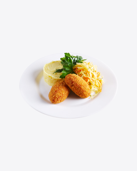 Cutlets w/ Salad & Mashed Potatoes