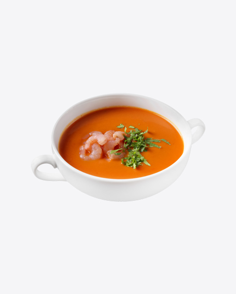 Pumpkin Cream Soup w/ Shrimps