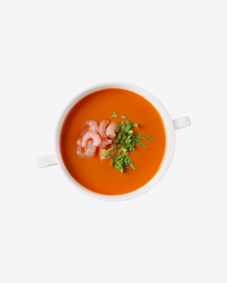 Pumpkin Cream Soup w/ Shrimps
