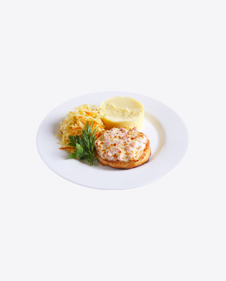 Baked Meat w/ Mashed Potatoes & Cabbage Salad