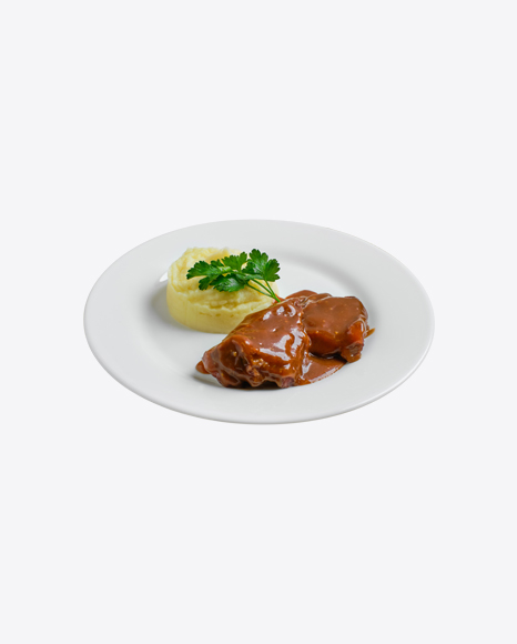 Meat in Gravy w/ Mashed Potatoes
