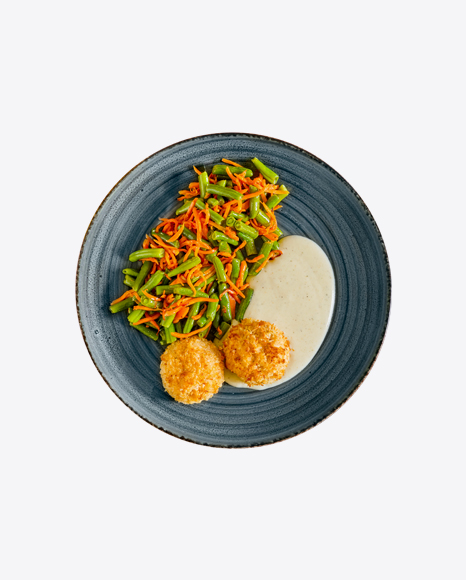 Fried Cutlets w/ Vegetables & Sour Cream