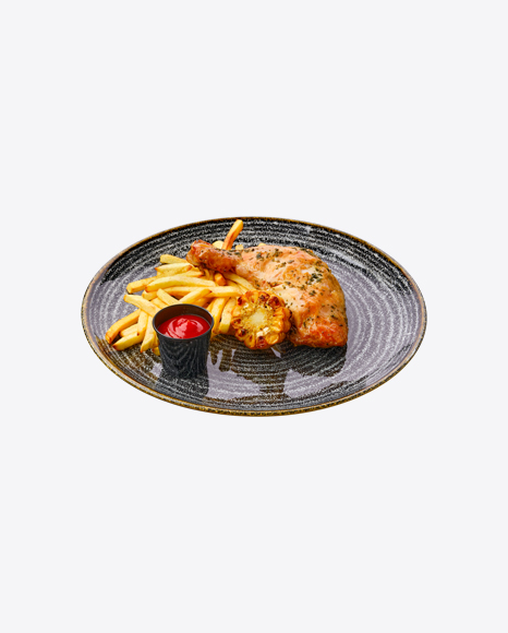 Roasted Chicken Leg w/ French Fries