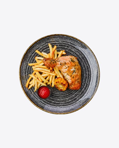 Roasted Chicken Leg w/ French Fries