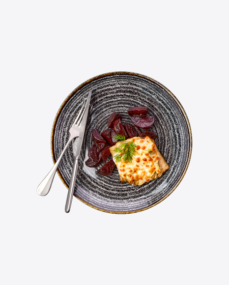 Baked Meat w/ Beetroot & Tableware