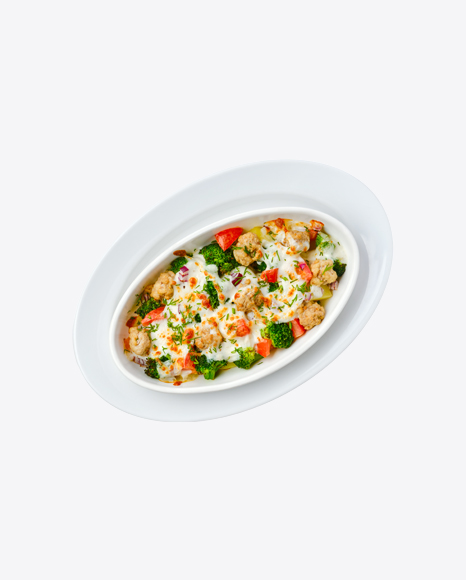 Baked Vegetables w/ Chicken Meatballs