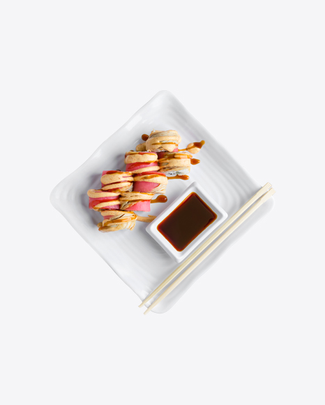 Rainbow Roll w/ Soy Sauce & Chopsticks