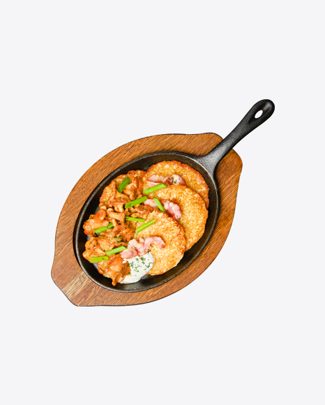 Potato Pancakes w/ Chanterelles, Bacon & Sour Cream