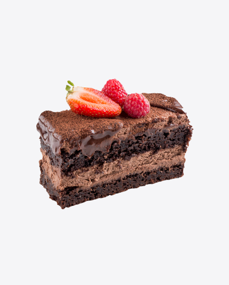 Chocolate Cake w/ Berries PNG