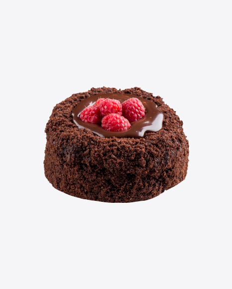Chocolate Mini Cake w/ Raspberries PNG