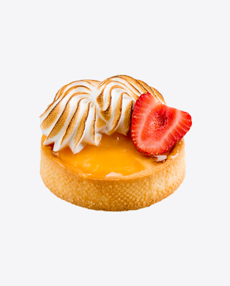 Lemon Cake w/ Meringue & Strawberry PNG