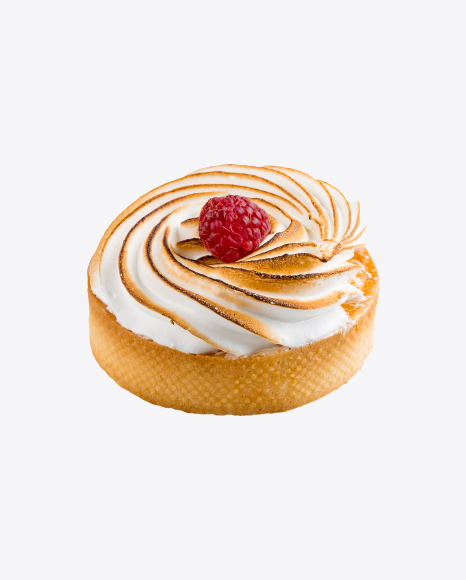 Lemon Cake w/ Meringue & Raspberry PNG