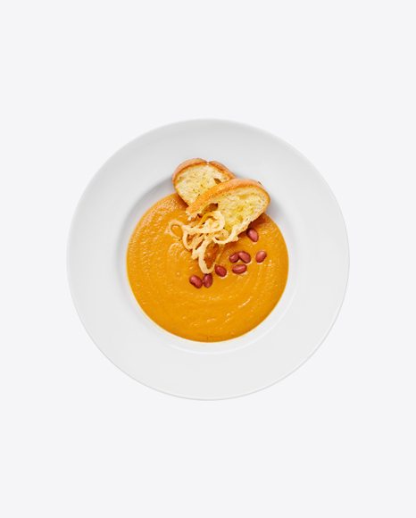 Pumpkin Cream Soup w/ Peanuts & Roasted Bread