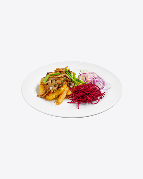 Roasted Potatoes w/ Mushrooms & Chopped Beetroot