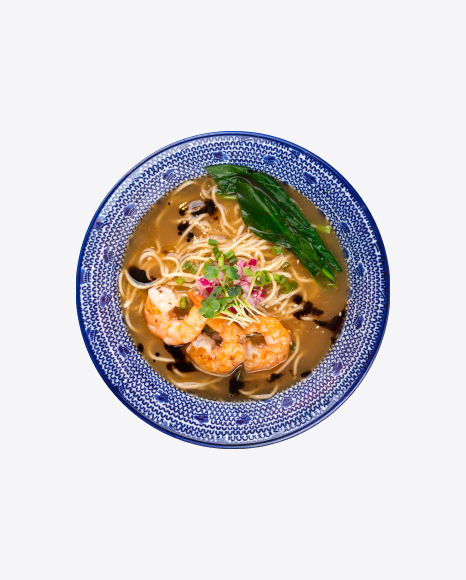 Ramen Soup w/ Tiger Shrimps PNG