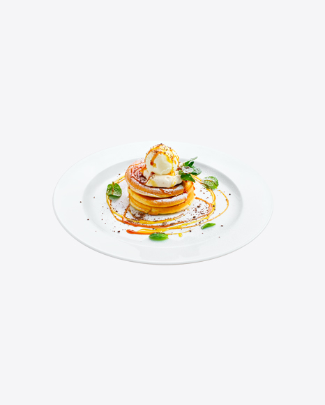 Pancakes w/ Ice Cream & Honey