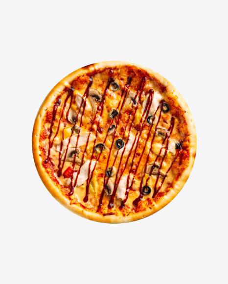Pizza w/ Chicken & Mushrooms PNG