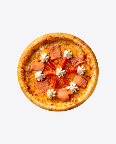 Pizza w/ Baked Salmon & Cream Cheese PNG
