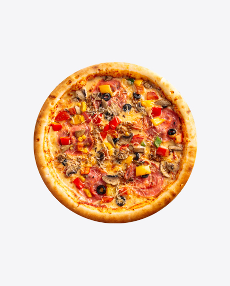Pizza w/ Ham & Vegetables PNG