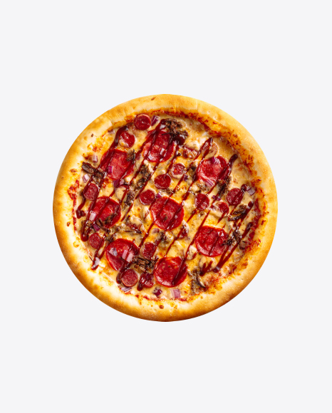 Pepperoni Pizza w/ Barbecue Sauce PNG