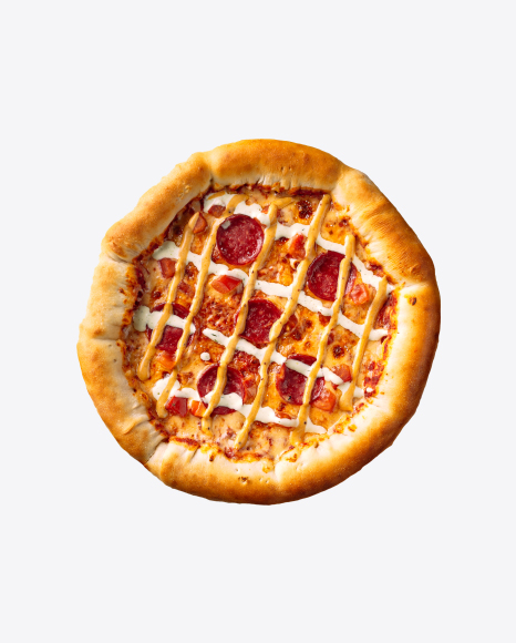 Pepperoni Pizza w/ Cheese Sauce PNG