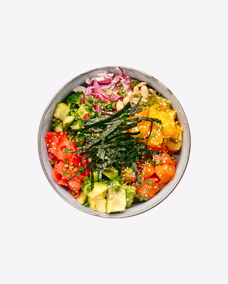 Salmon Poke Bowl PNG