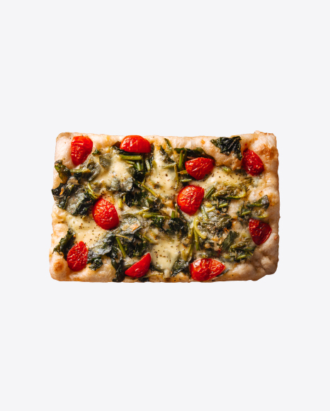 Focaccia w/ Spinach & Tomatoes PNG