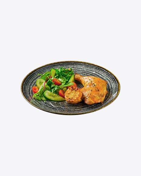 Chicken Leg w/ Salad & Corn Slice
