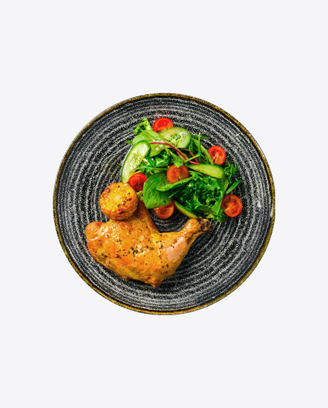 Chicken Leg w/ Salad & Corn Slice