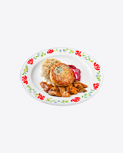 Roasted Cutlet w/ Buckwheat & Mushrooms PNG