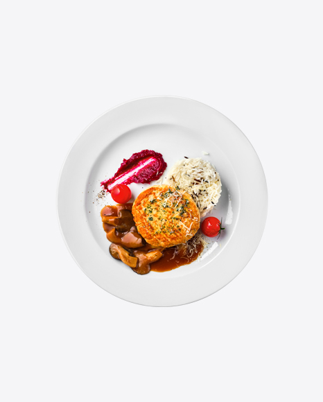 Roasted Cutlet w/ Rice & Mushrooms PNG