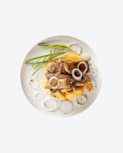 Lamb Ribs w/ Potato & Onions