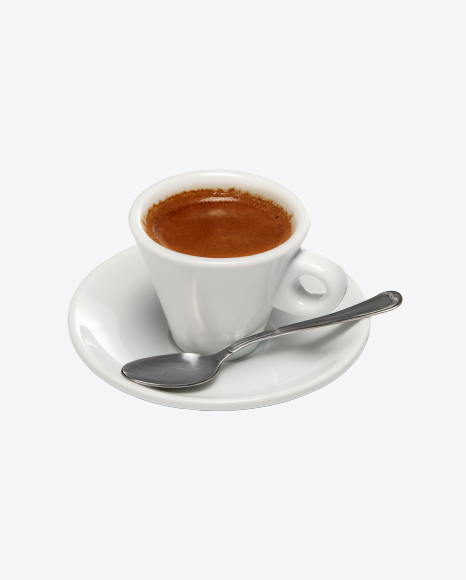 Cup of Espresso with Spoon PNG