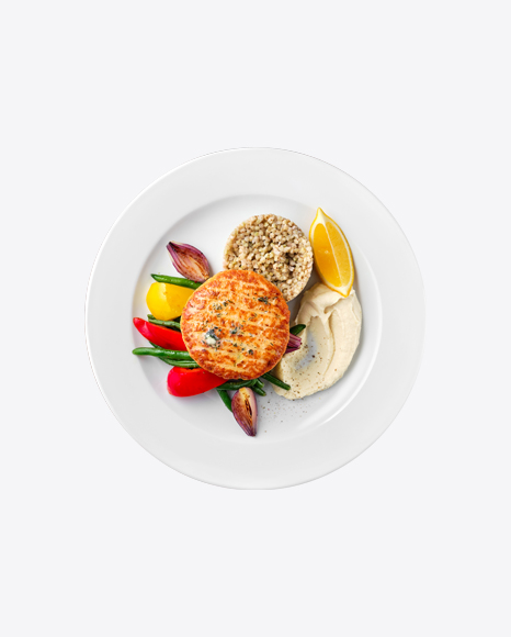 Roasted Cutlet w/ Buckwheat & Vegetables PNG
