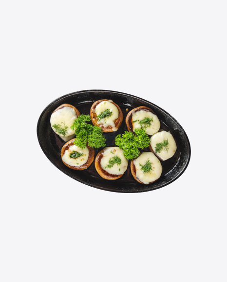 Stuffed Champignon Hats in a Pan