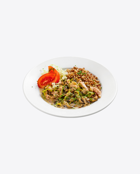 Buckwheat w/ Mushrooms & Cabbage Salad PNG