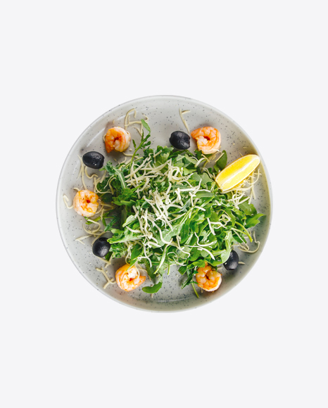 Arugula Salad w/ Olives & Shrimps